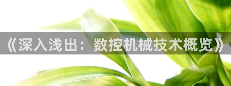 天辰娱乐best:《深入浅出:数控机械技术概览》